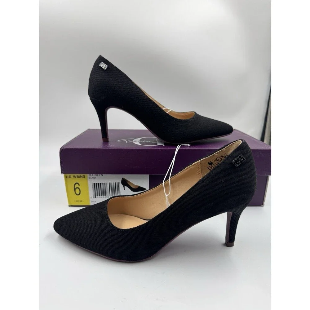New Gloria Vanderbilt Women's Marilyn Pumps Black Closed Toe Heels Sz 6 Shoes